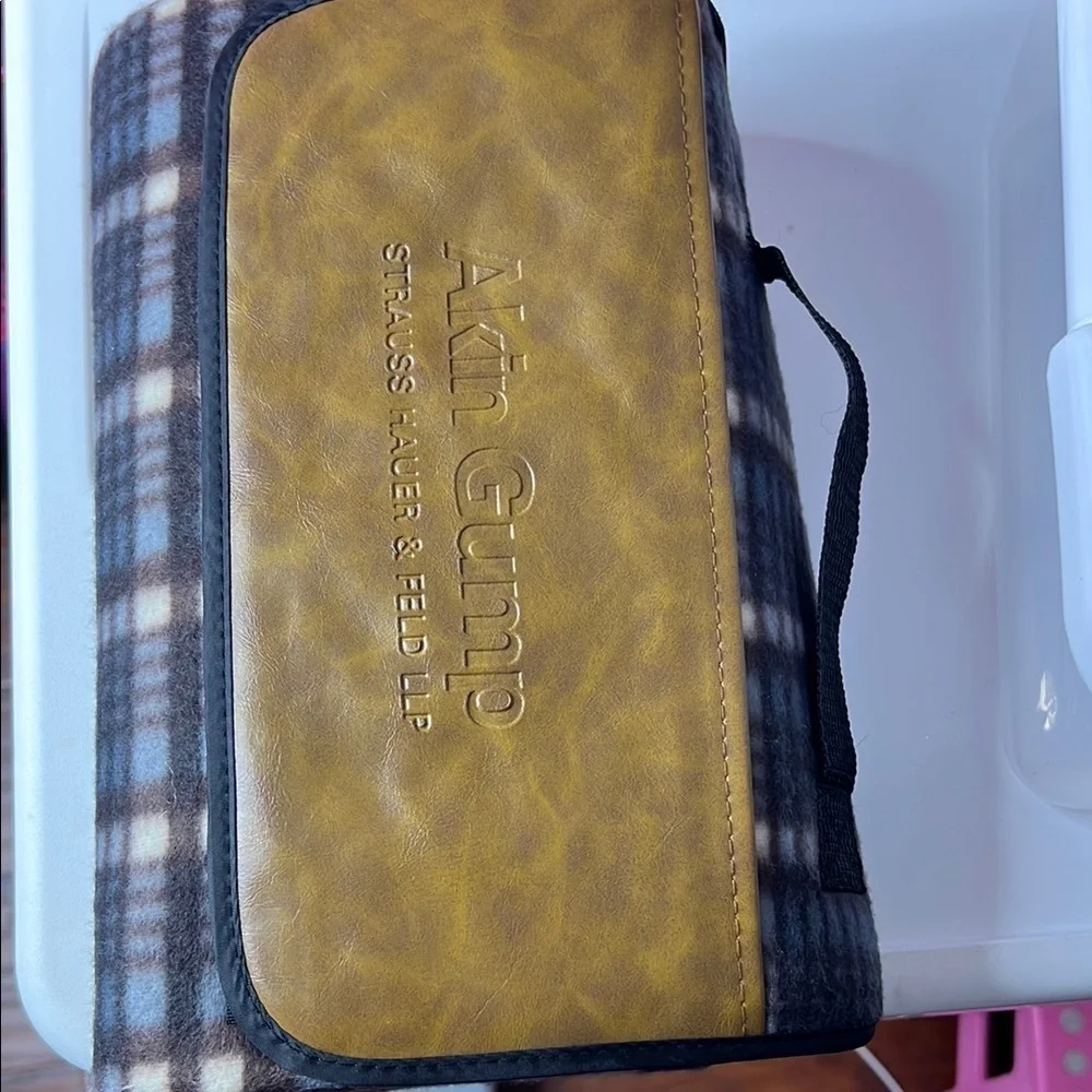 FIELD & CO Farm Credit West Soft Fleece Winter Plaid Roll Up Picnic Blanket